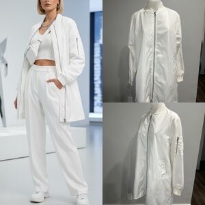 Chic White Bomber Jacket